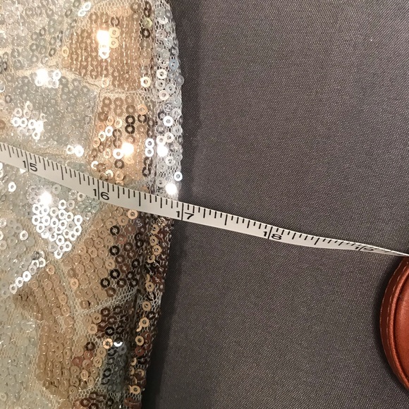 Formal Prom Dress Gown Sequin Gold and Sliver Cire - Picture 8 of 11